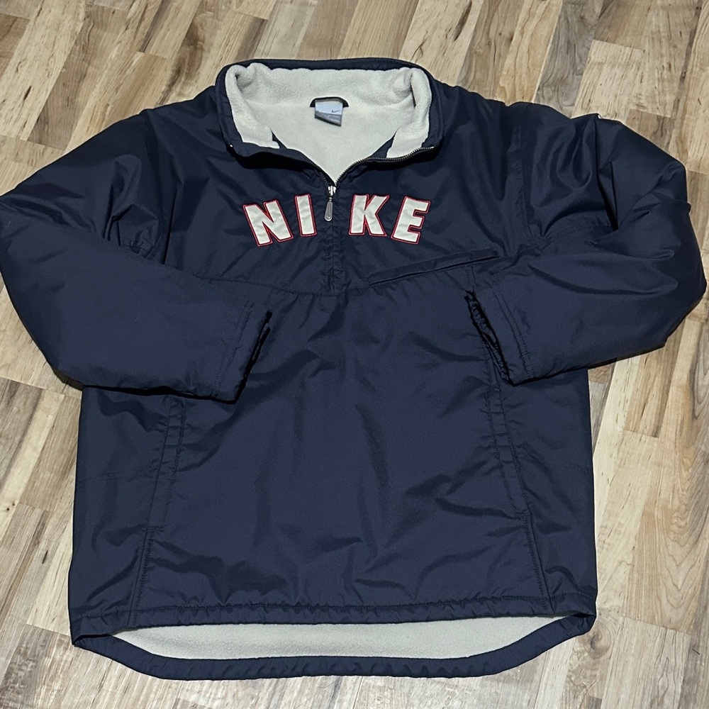 Vintage Nike Navy Pullover Jacket with Fleece lining